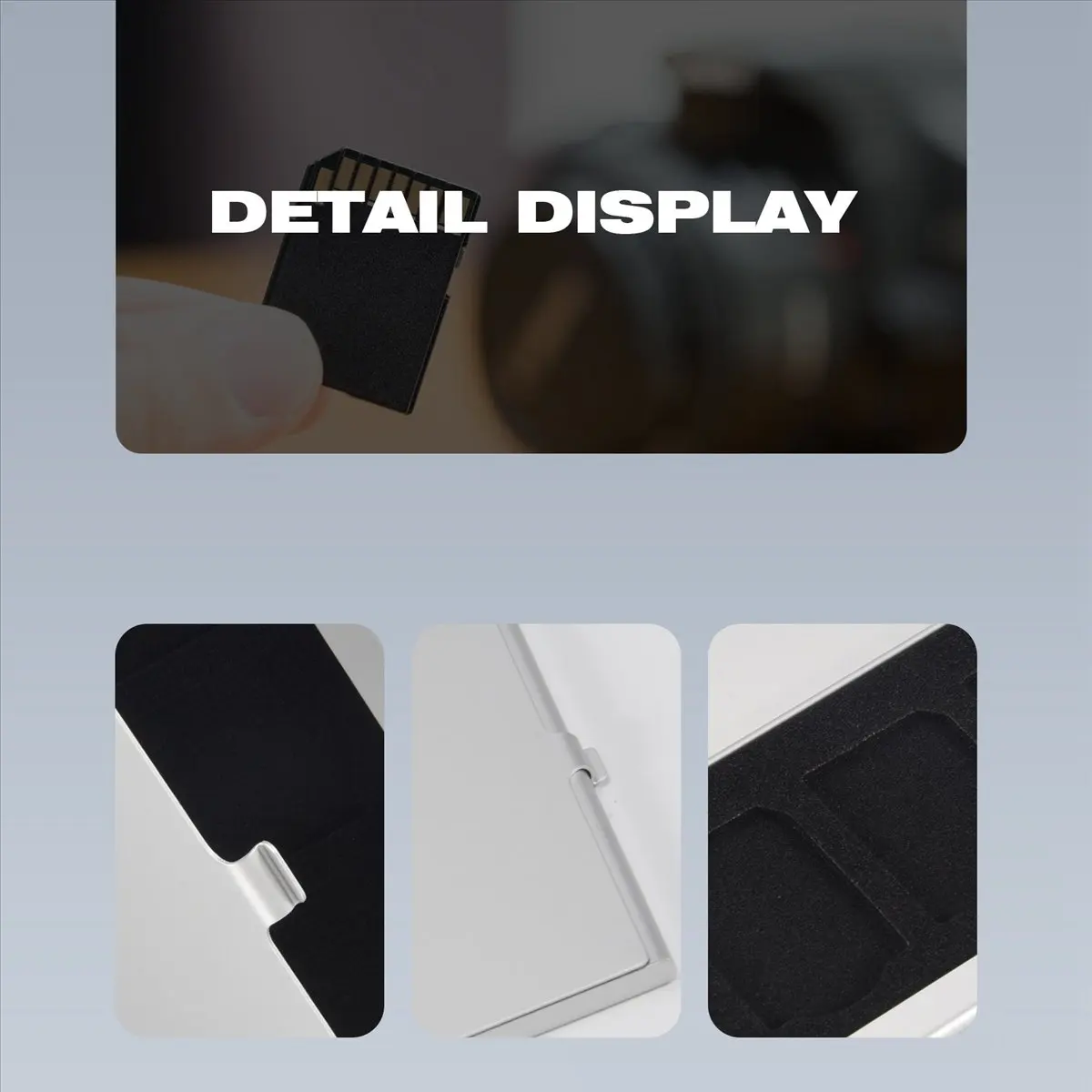 A56K Aluminum Alloy Memory Card Case Card Box Holders For 3PCS SD Cards