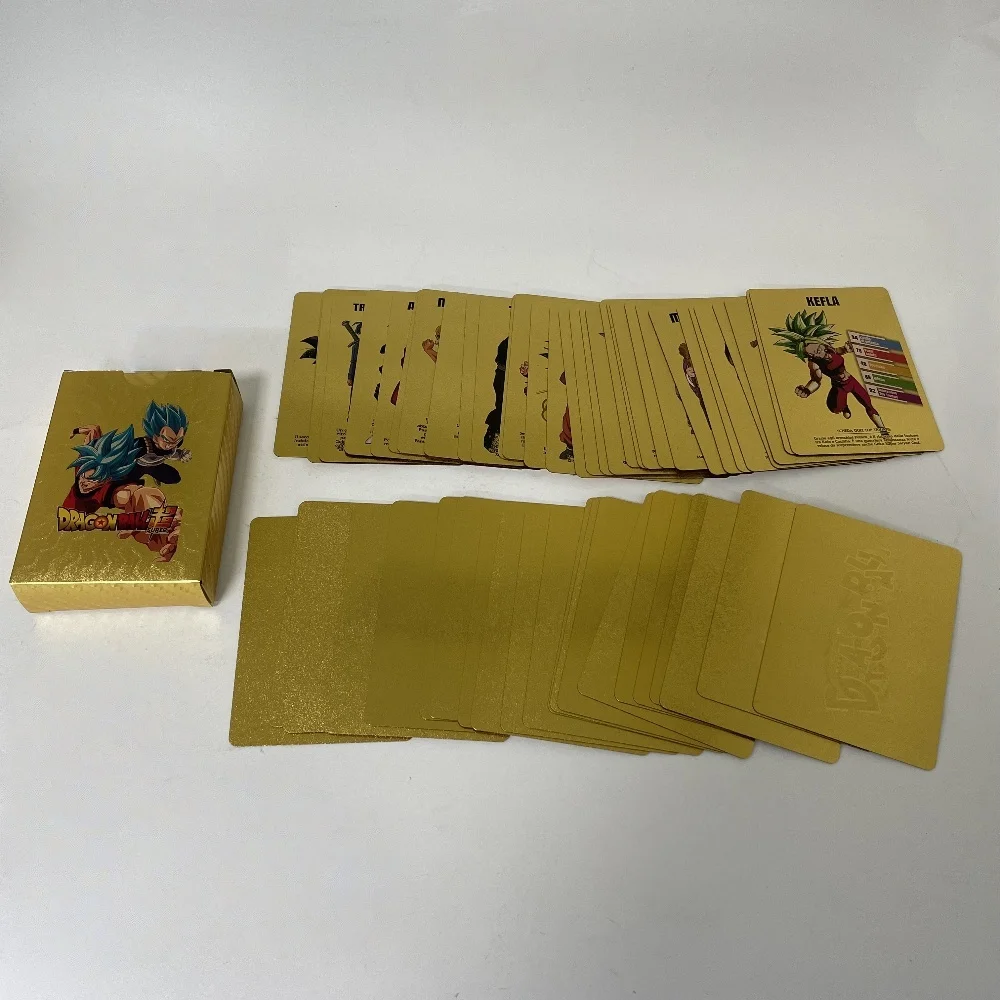 New Dragon Ball Son Goku Vegeta battle Game Card English Card Set Gold Poker Game Collector Tabletop Battle Card kids Gift