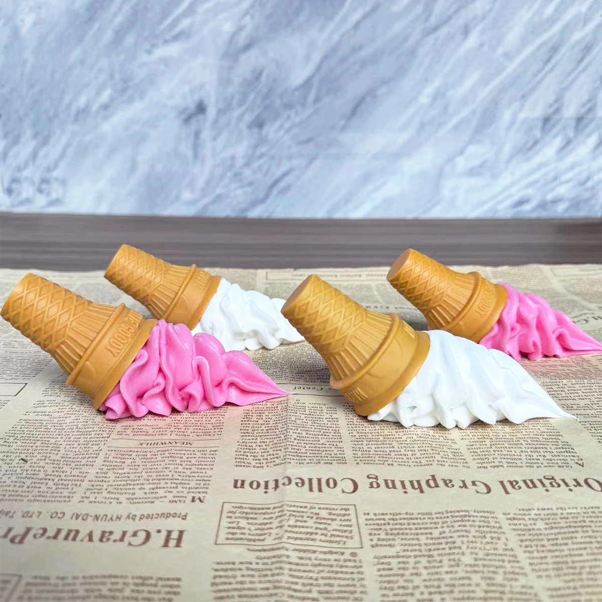 Simulation Crispy Ice Cream Model Realistic Artificial Food Model Fake Food Dessert Ice Cream Cone Photography Decorative Props