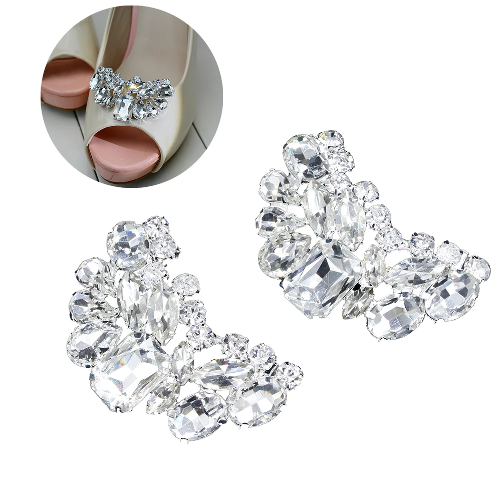

Wedding Shoe Buckles Rhinestone Crystal Clips for Flats Sandals Shoes Decor Brooches Clutch Hat Long Lasting Use