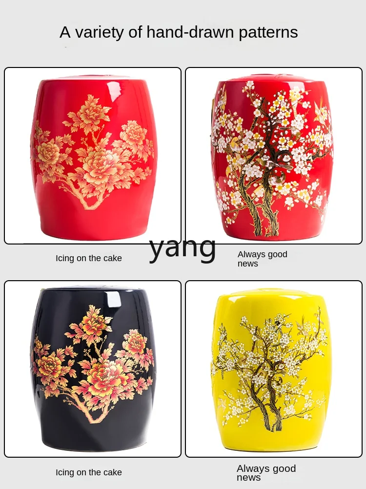 Lhh Jingdezhen Ceramic Rice Pot with Lid Household Earthenware M Bucket Insect-Proof Moisture-Proof Seal