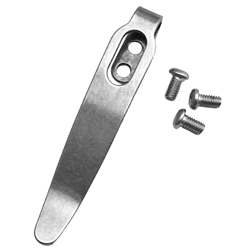 Juego abrazadera bolsillo con Clip trasero para cuchillo acero inoxidable 420, con tornillos, agarre para cuchillo para