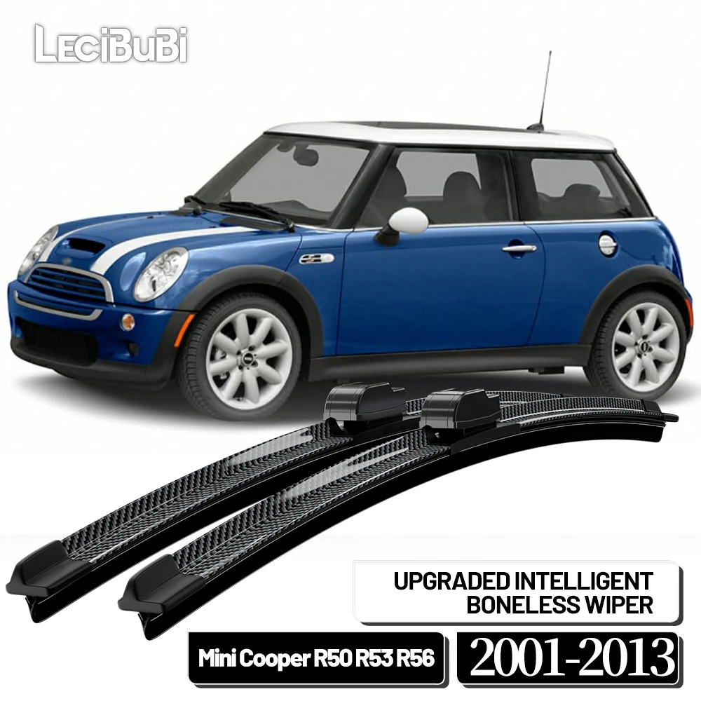 Para Mini Mini Cooper R50 R53 R56 2001-2013 2008 2010 2011 2012 2 uds limpiaparabrisas delantero limpiaparabrisas de fibra de carbono