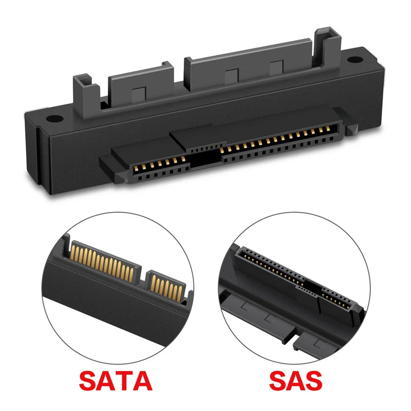 Adaptador de codo SATA a SAS de 90 grados, placa base, puerto pequeño, adaptador SAS, SFF-8482