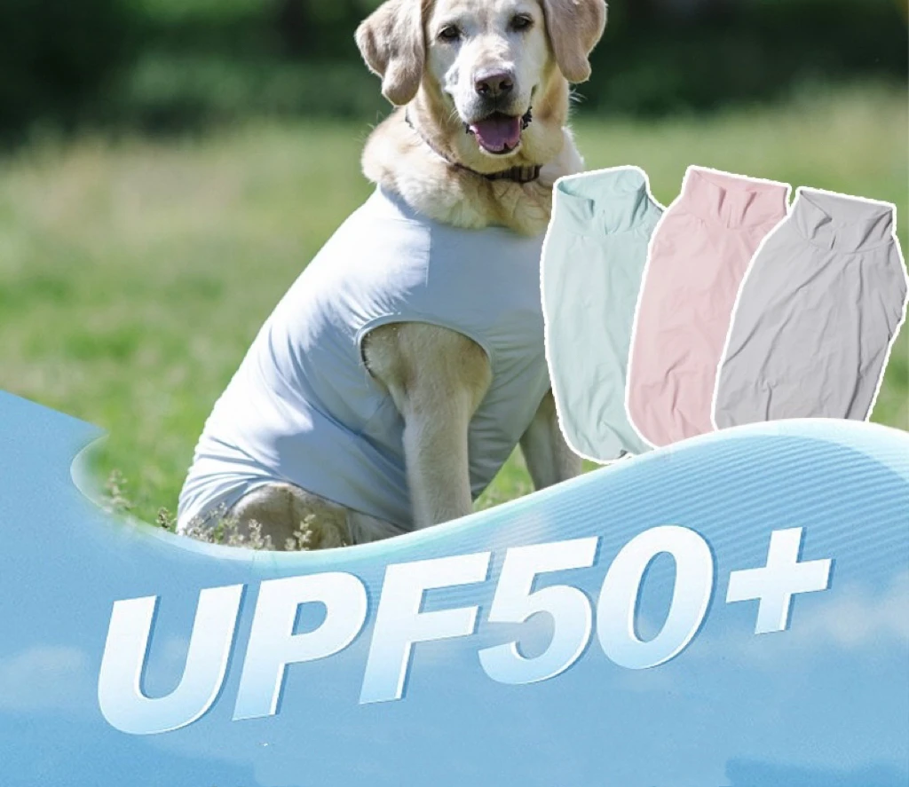 

UPF50 + быстросохнущий солнцезащитный жилет для собак, охлаждающая солнцезащитная рубашка для домашних животных подходит для маленьких и средних больших собак