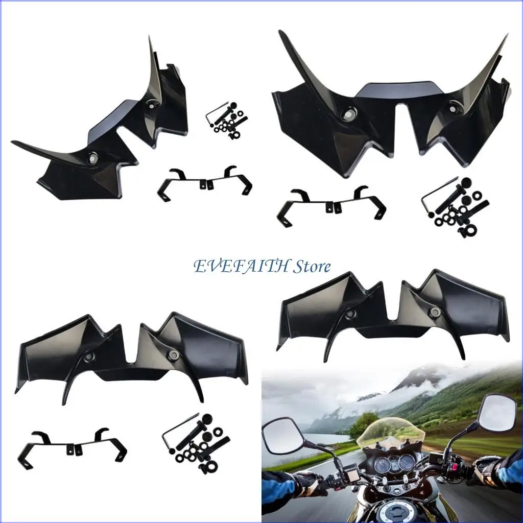 124B ABS Spoiler Wing Easy Install Motorcycle Wing Tradition Fairing Perfect for Motorbike Z650 Improve Ride Comfort & Control