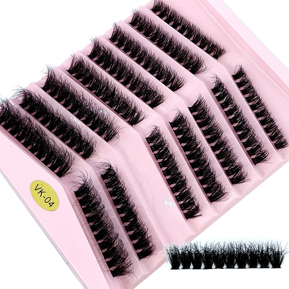 New Fluffy 3D Mink Eyelashes 8 Rows Natural Eyelash Extension Russia Individual False Eyelashes Cluster Makeup Lashes Cilias