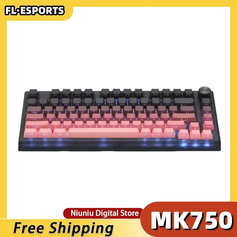 MK750 Three-Mode Mechanical Keyboard Bluetooth/2.4g Hot-swappable Gradient Side Engraved Keycaps Gasket Gaming Work Keyboard