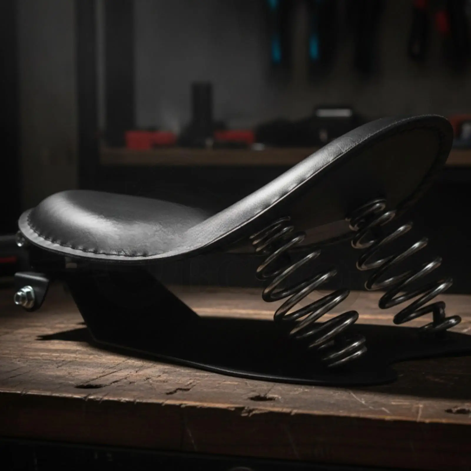 Bobber Motorcycle Seat Solo Leather Retro Cruiser Low Profile Contoured Support Black Stitch Metal Bracket Fit for Yamaha Bolt