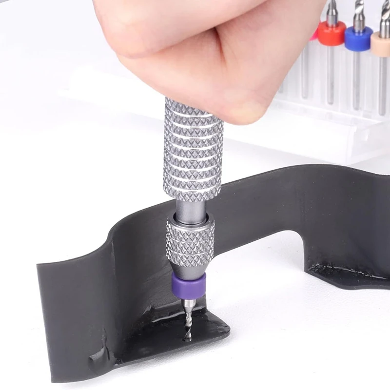 A23T 10Pcs Mini Pin Vise Hand Drill Set with Micro Collets Twist Drill Bits for Jewelry Making Resin Wood Carving