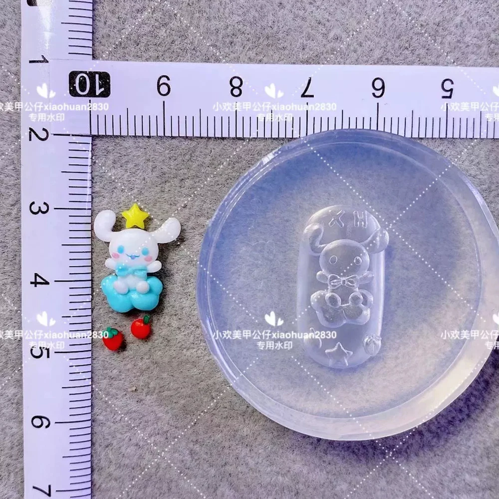 3D Sanrio Mymelody Kuromi Silicone Nail Mold Doll Finished Product Cinnamoroll Dessert Diy Handwork Kawaii Acrylic Nail Art Mold