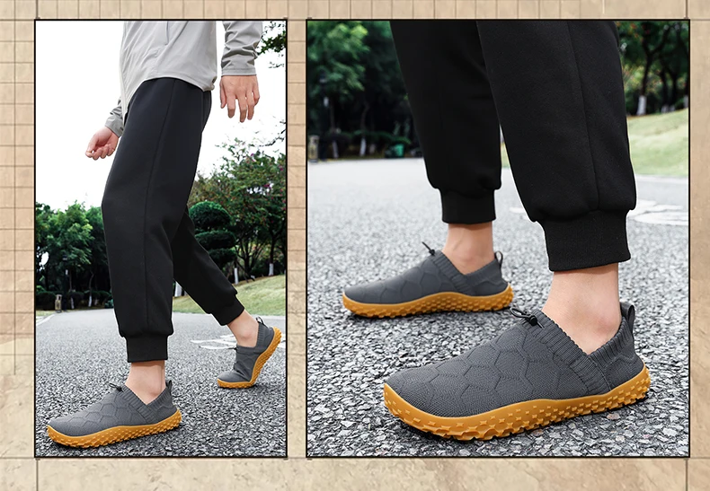 Neue Herren-Barfußschuhe mit breiter Passform, rutschfeste, atmungsaktive Wanderschuhe für Herren, verschleißfeste, leichte Laufschuhe, Größe 36–48 – Detail 11