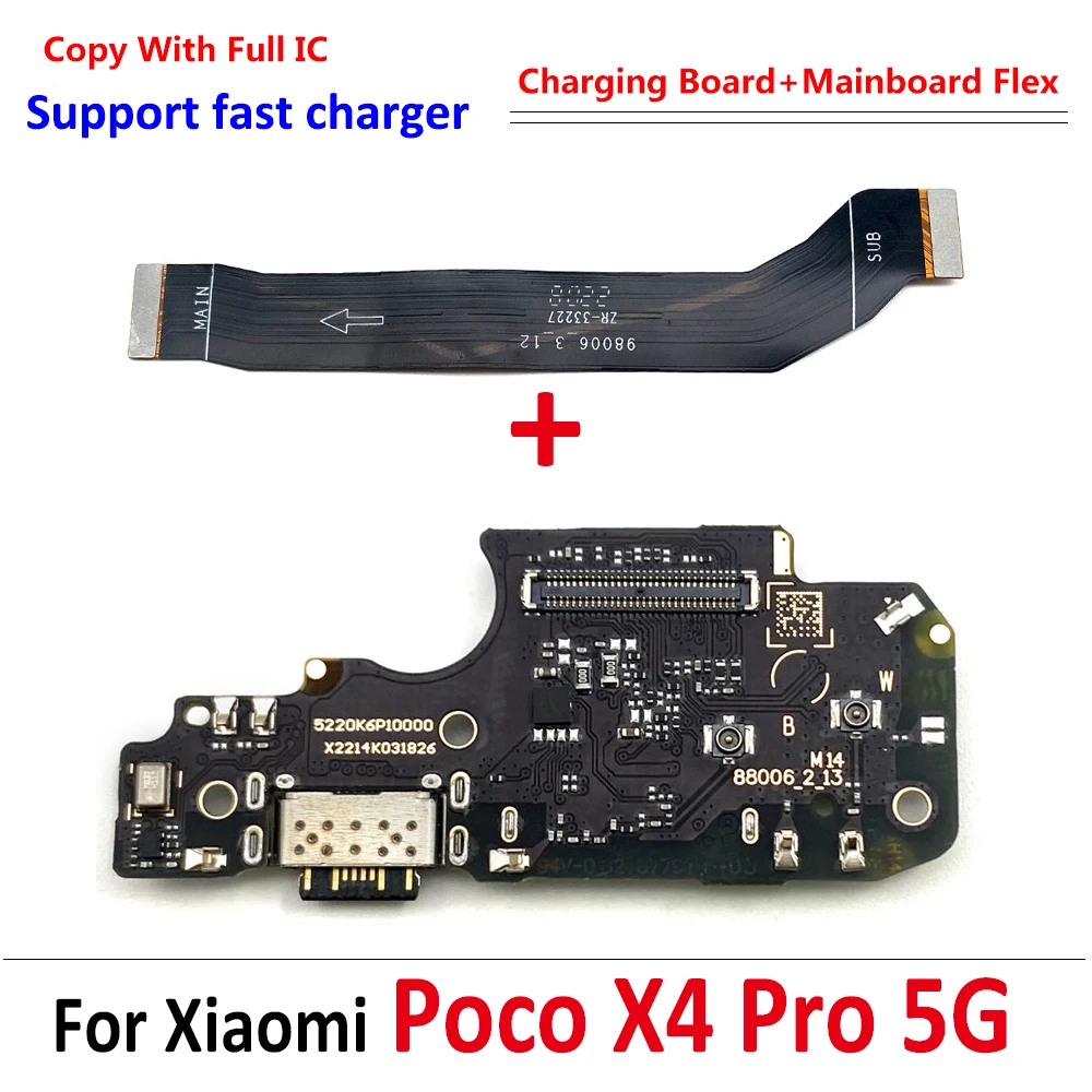 USB Charger Port Micro Main Mainboard Load Connector Board Flex Cable Repair For Xiaomi Poco F2 F1 F3  X3 M4 X4 X5 Pro 4G 5G X2