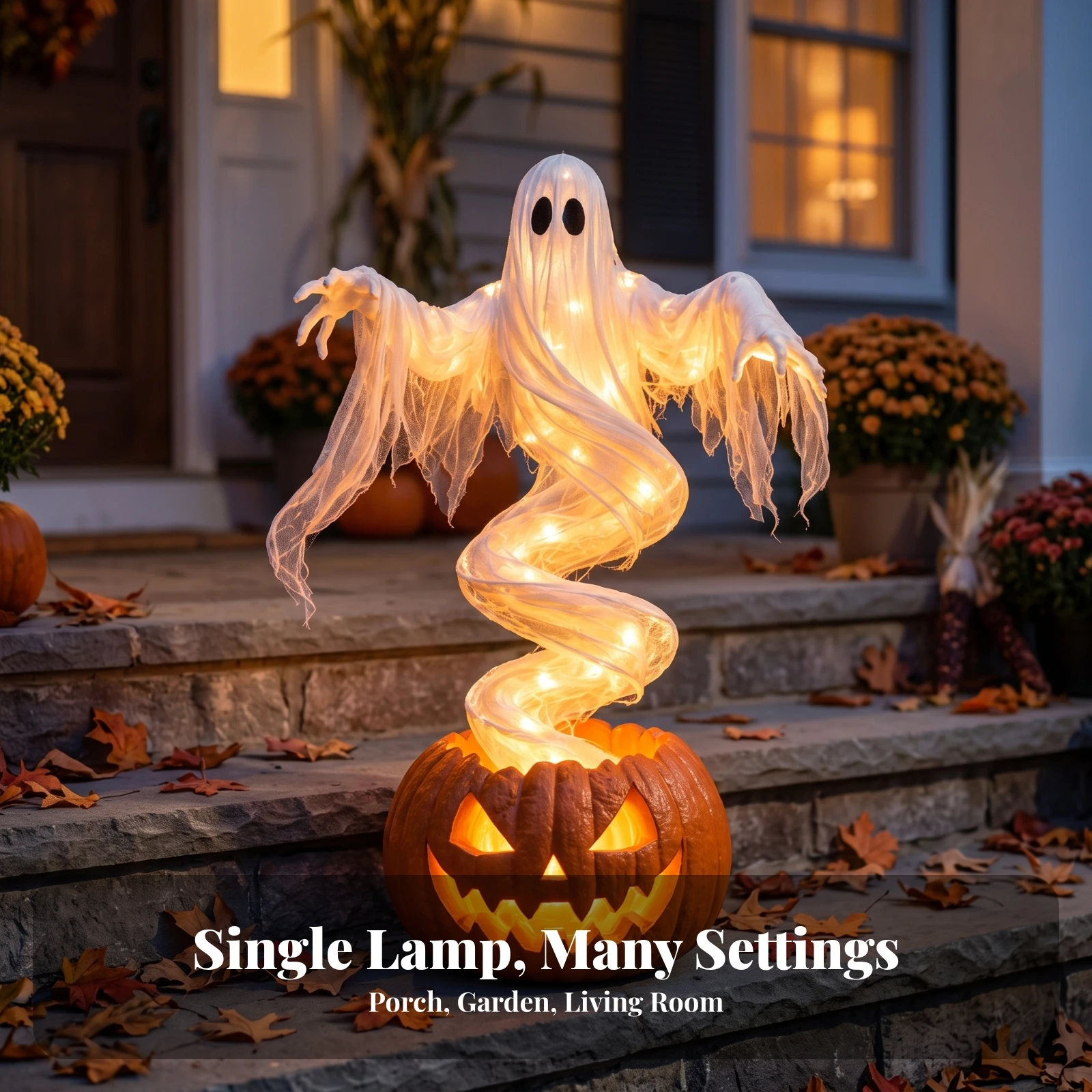 Outdoor Lighting Halloween - Halloween Yard Decoration Lighted Ghost with