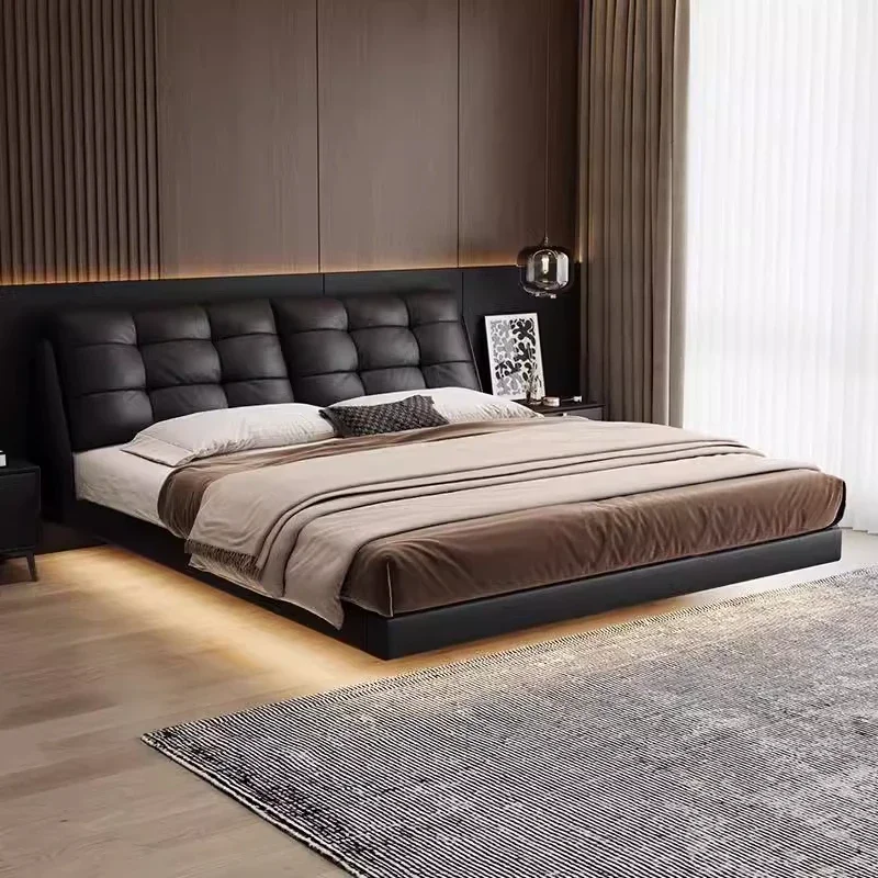 

Designer Twin Nordic Bed, Modern Luxury Quality Design, Floating Master Bedroom Fashionable Organizer