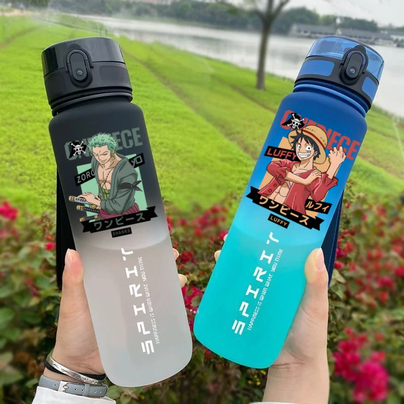 

ONE PIECE 650ml Fitness and Sports Direct Drinking Plastic Anti-drip Water Bottle Luffy Zoro Children and Students Capacity