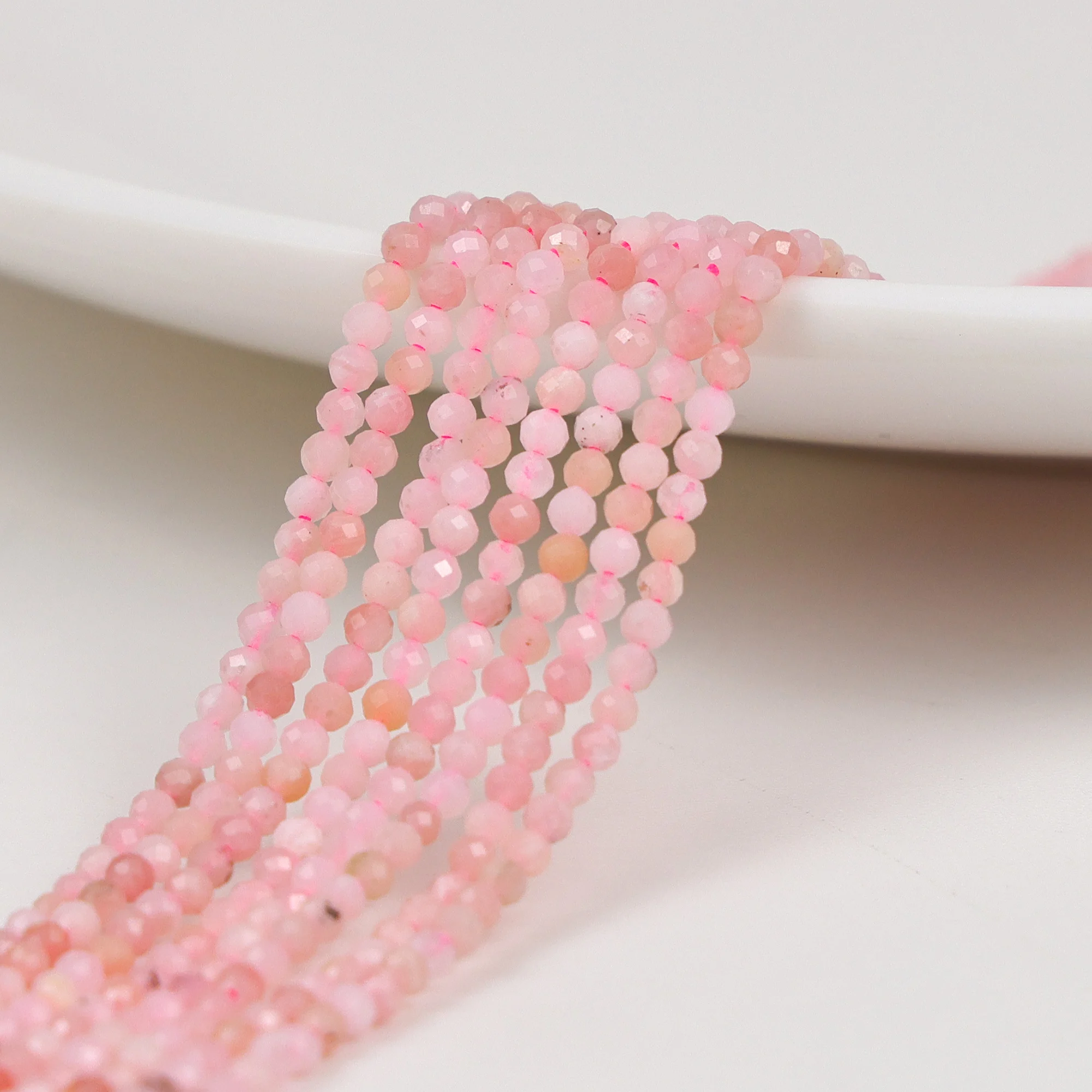 

Натуральное ожерелье 2 мм ручной работы из розового опала, аксессуары для браслетов и бусин, оптовая продажа, полуфабрикаты