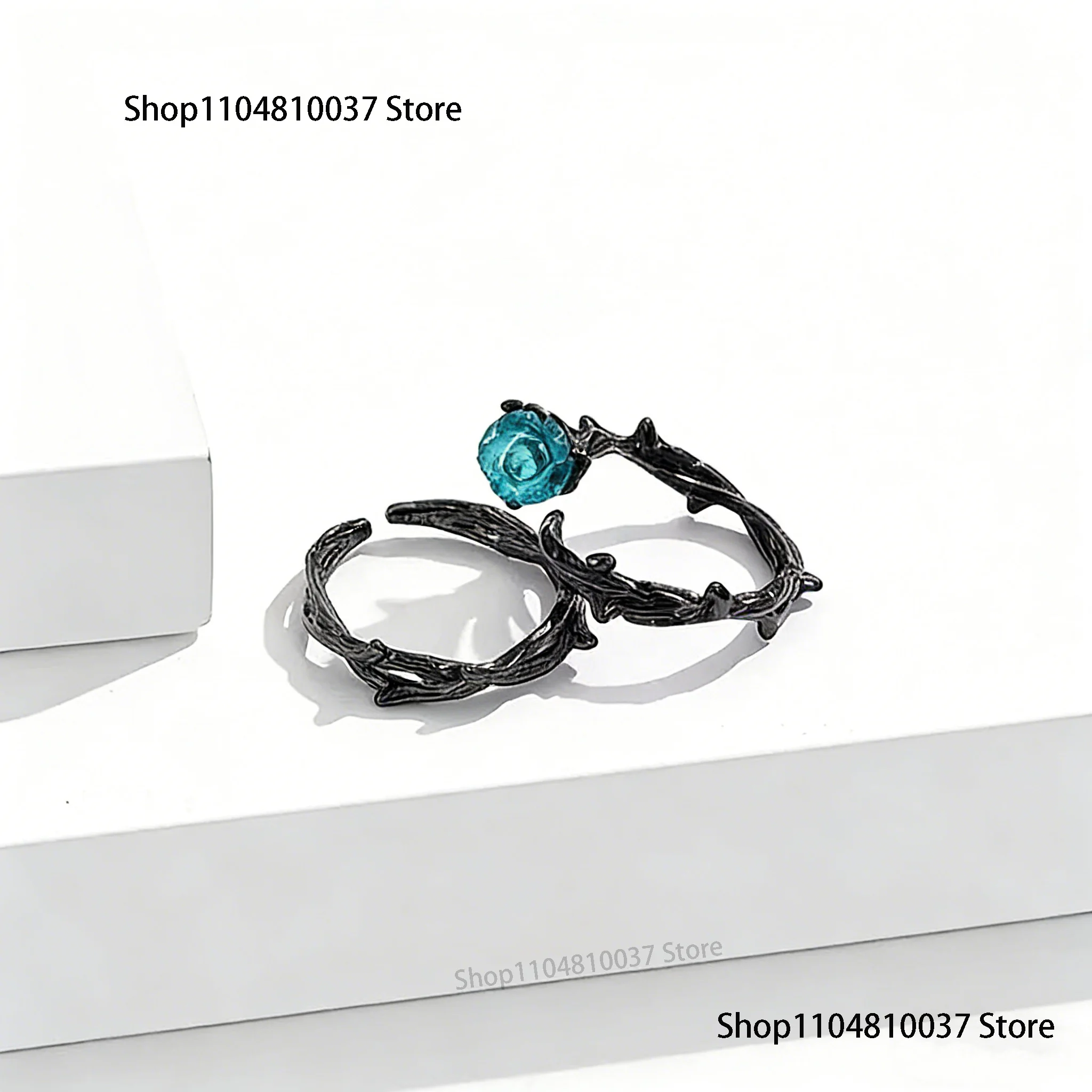 Dark 925 Sterling Silver Thorn Rose Ring for Women Minimalist Design Unique Style Couple's Jewelry