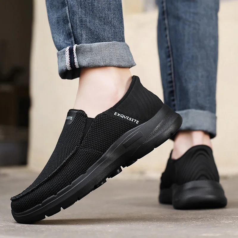 Stylish Walking Shoes with Memory Foam Insole for Men Comfortable Slip-On Sneakers Breathable Fashion Sneakers Big Size