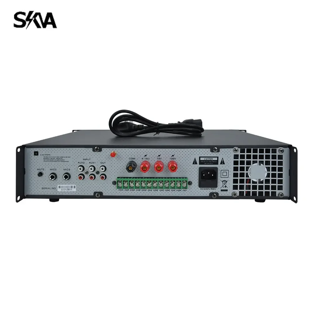 250W 6 Zone Mixer Amplifier for PA System Home Music System Multi Zone Amplifiers for Indoor