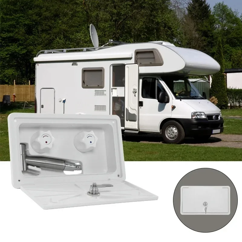 Motorhome Shower External Box Head Hot and Cold Adjustable with Lock 1.5m Hose Caravan Shower for Boat