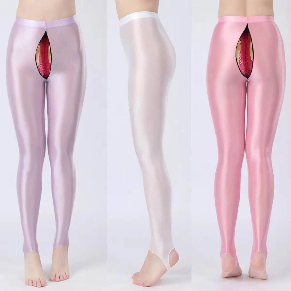 

Блестящие колготки на молнии в промежности, брюки с высокой талией, женские обтягивающие сексуальные узкие леггинсы для тренировок