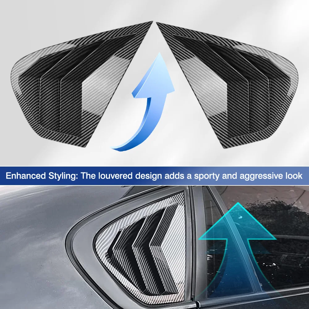 

Pairs Rear Window Louvers Car Vent Side Window Louvers Vent for BMW X6 X6M E71 E72 2008-2014 Glossy Black/Carbon Fiber Black