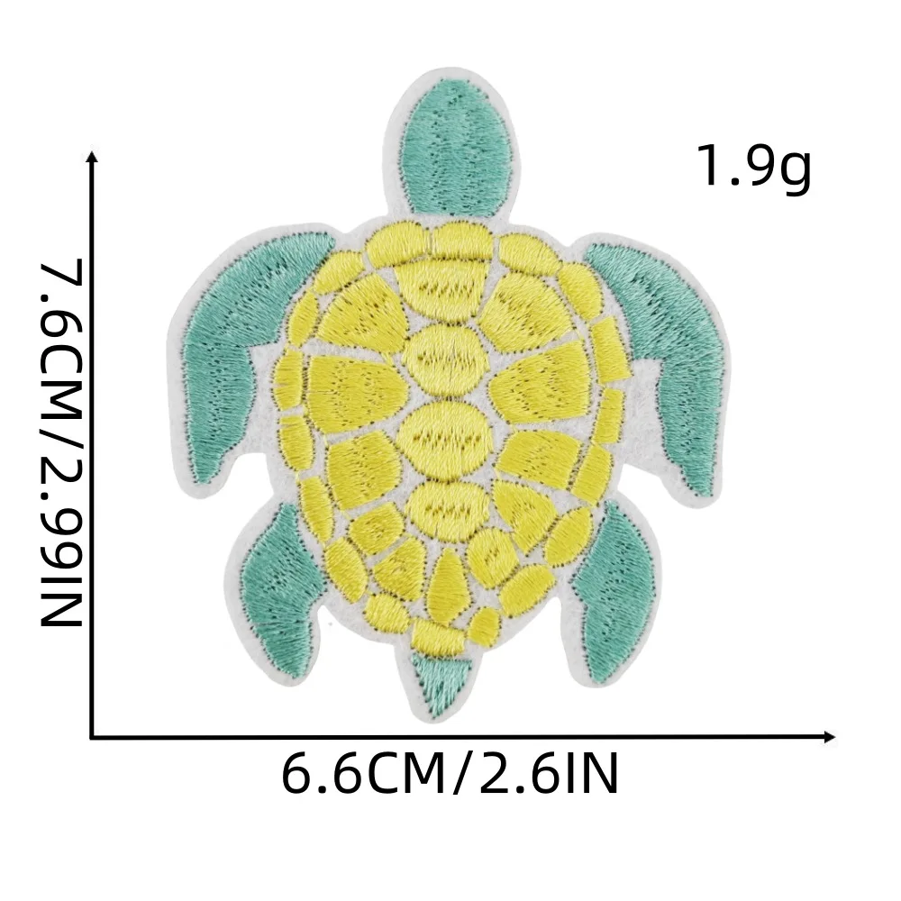 Colored Sea Turtle Embroidered Iron-on Patch Multiple Colors Cartoon Turtle Badge Custom Made Heat Seal Appliques for Clothing