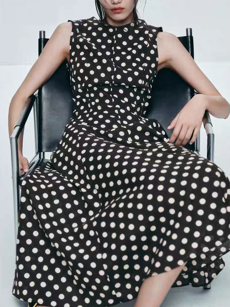 ฤดูร้อนใหม่ Faion Polka Dot SLIM FIT รอบ Ne Svel Dr Ele Quali เสื้อผ้าผู้หญิง Tang ชุด STAGE เครื่องแต่งกาย