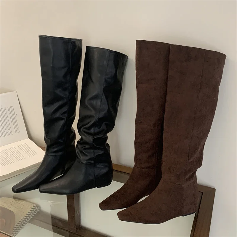 

2026 New Autumn Winter Design Insoles Pointed Toe Over The Knee Boots Women Shoes Female Long Booties Zapatos De Mujer