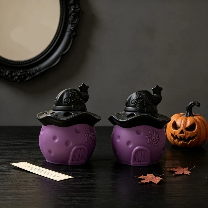 Halloween Cup Silicone Mold with Witch Hat Lid for Craft Display E0BF