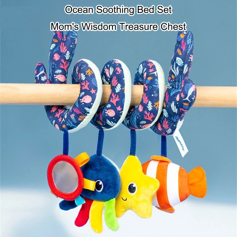 新生児の視覚刺激と安らかな就寝のための柔らかいポリエステル製おもちゃ付き回転式ベビーベッドモバイル
