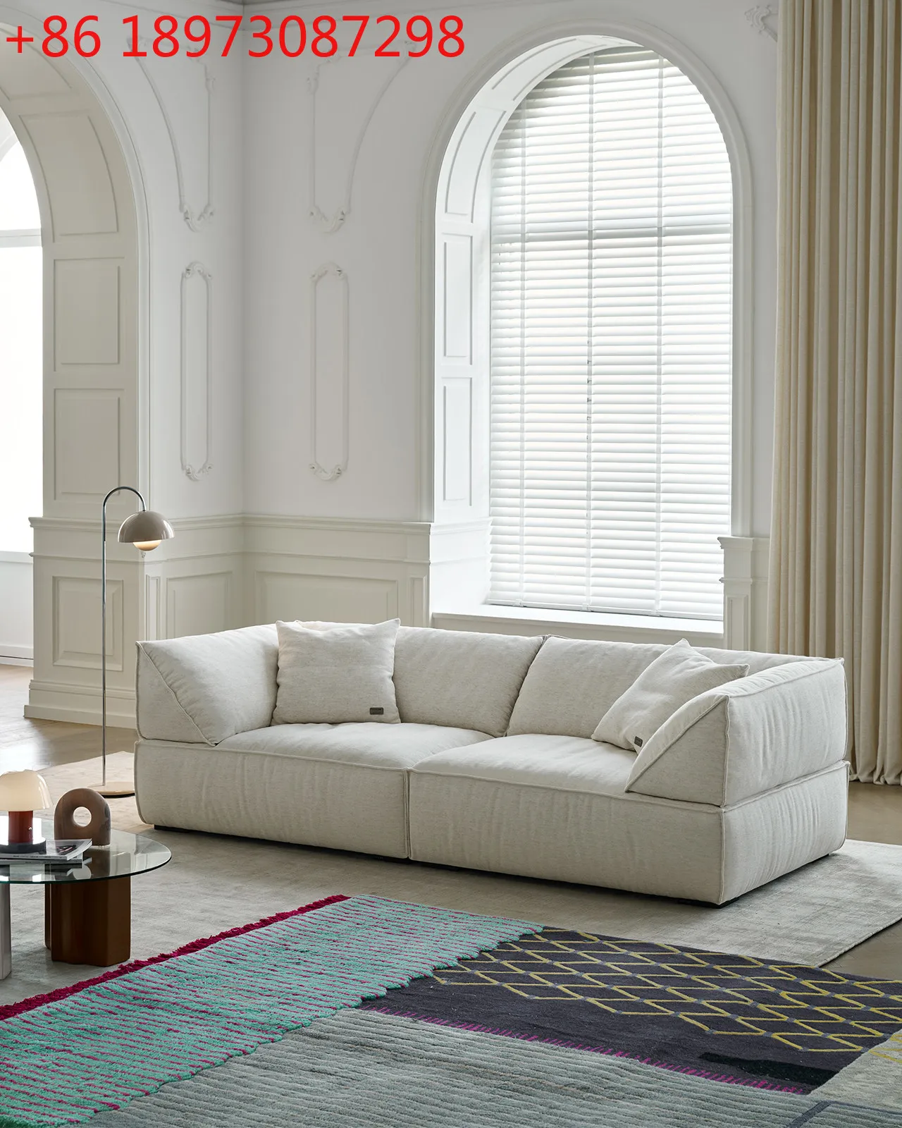 

Frank Chou /Livee Sofa Light French Wabi Sabi Designer Three Cotton and Linen