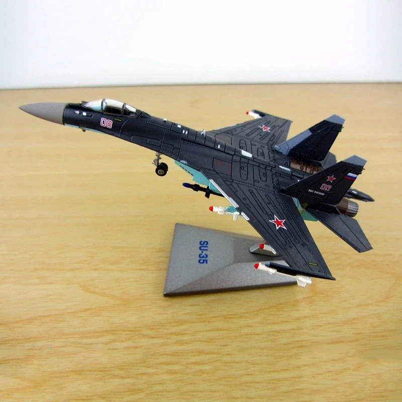 1/144 Scale Soviet Union Navy Army Su35 Fighter Aircraft Russia Airplane Models Adult Children Toys For Display Show Collections