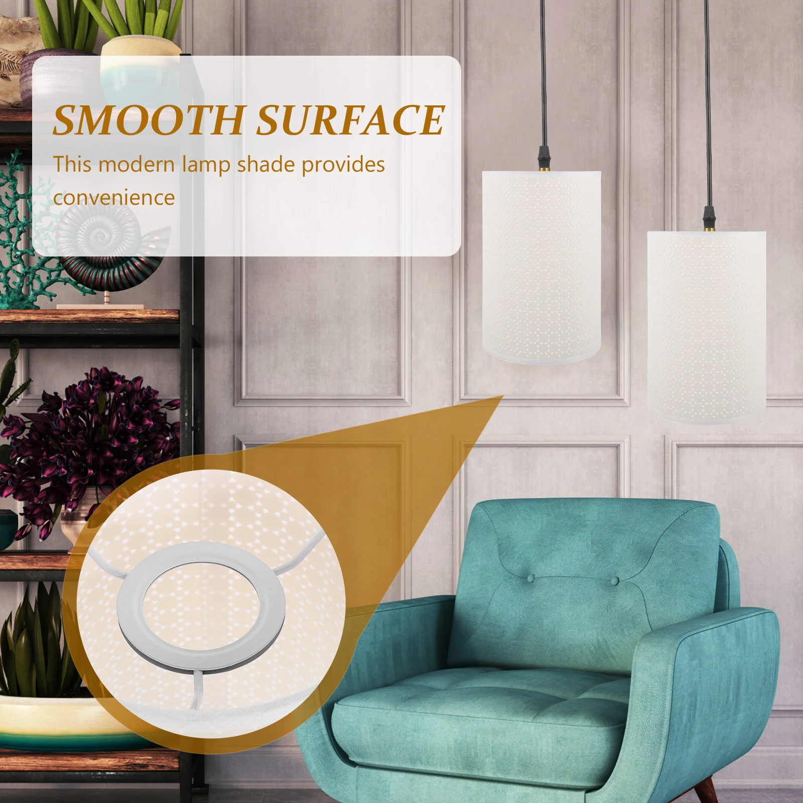 

Modern Fabric Lampshade Large Light Covers for Table Floor Lamps Decorative Replacement Smooth Surface White Round