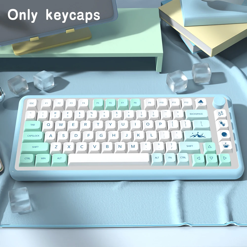 Iceberg Tema XDA Perfil PBT Keycaps, Espanhol, Coreano, Francês, Alemão, Português, Russo, Japonês, Teclado Mecânico