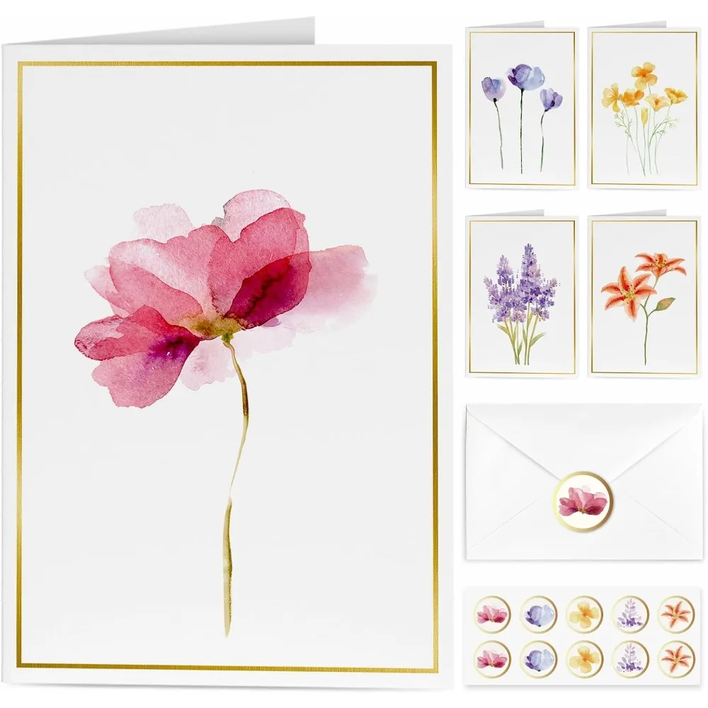 

Blank Cards, 30 Pack Blank Greet Cards, Elegant Gold Foil Blank Note with Envelopes, Perfect Stationary Set For All Occasions