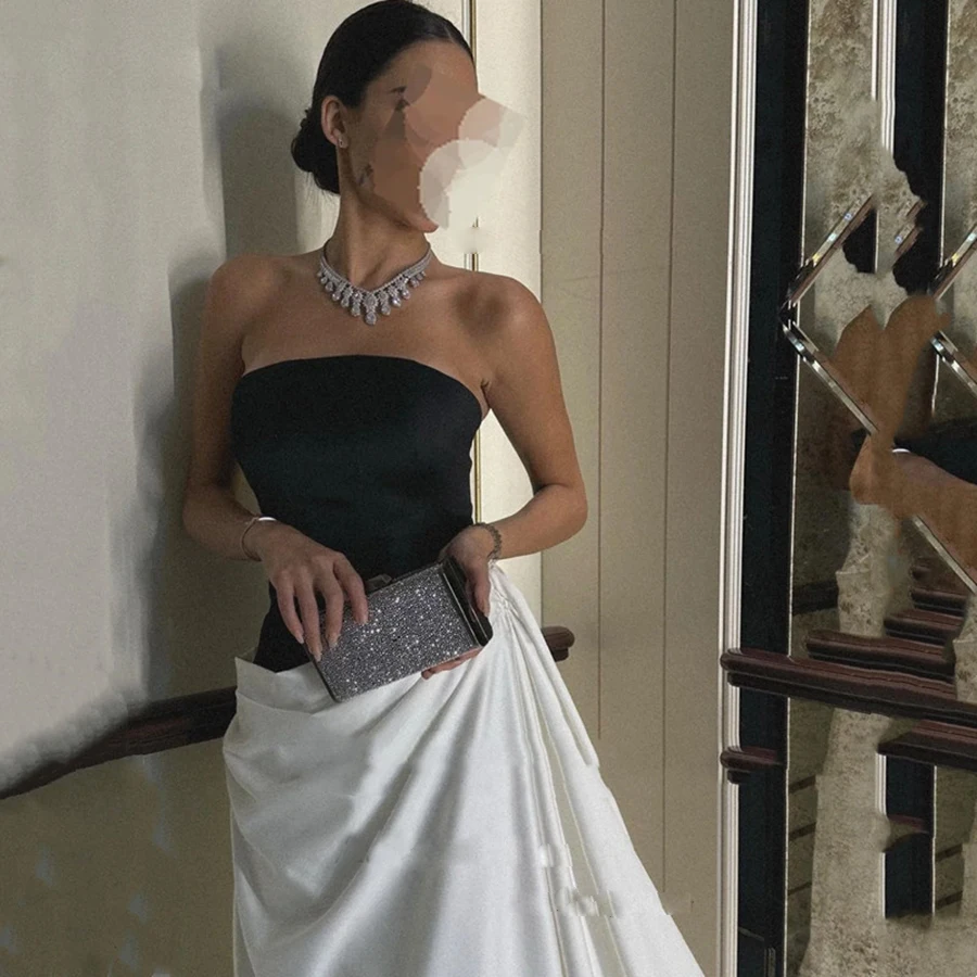 High-end Party Dresses A-Line Strapless Backless Slim Trailing Gowns for Party Pageant Prom Cocktail Evening Gowns