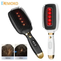 Peine eléctrico para masaje de cabeza, antipérdida de cabello, peine infrarrojo para crecimiento del cabello, masajeador para el cuero cabelludo, tratamiento de luz roja, vibración EMS para el cuero cabelludo