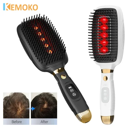 Imagen 1 del producto Peine eléctrico para masaje de cabeza, antipérdida de cabello, peine infrarrojo para crecimiento del cabello, masajeador para el cuero cabelludo, tratamiento de luz roja, vibración EMS para el cuero cabelludo