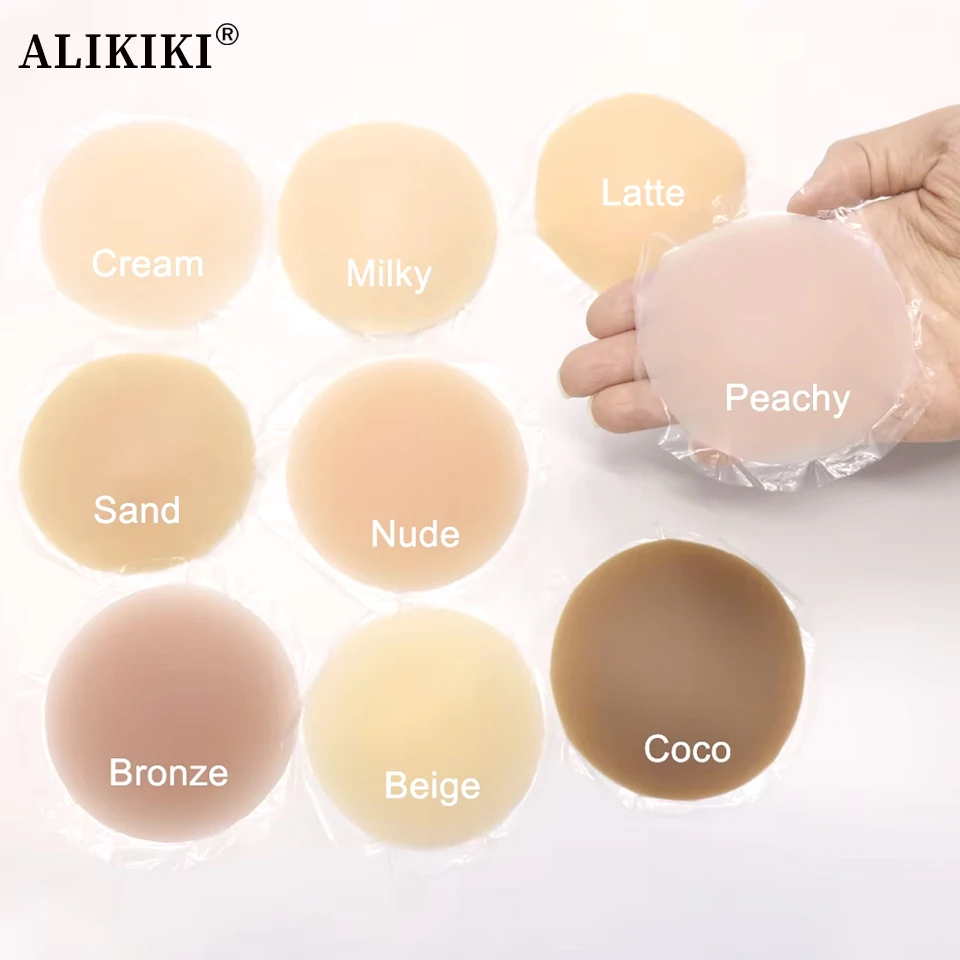 

Бесшовные силиконовые накладки на соски, самоклеящиеся, невидимые, для женщин, подходят для всех оттенков кожи.