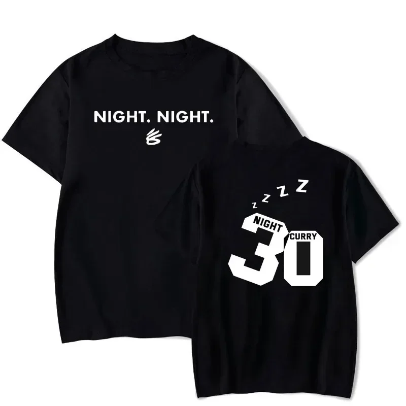 Steph Curry Night Night T Shirt Men Casual Summer Short Sleeve tshirt women's TShrit Black oNeck Male Clothes Streetwear top tee