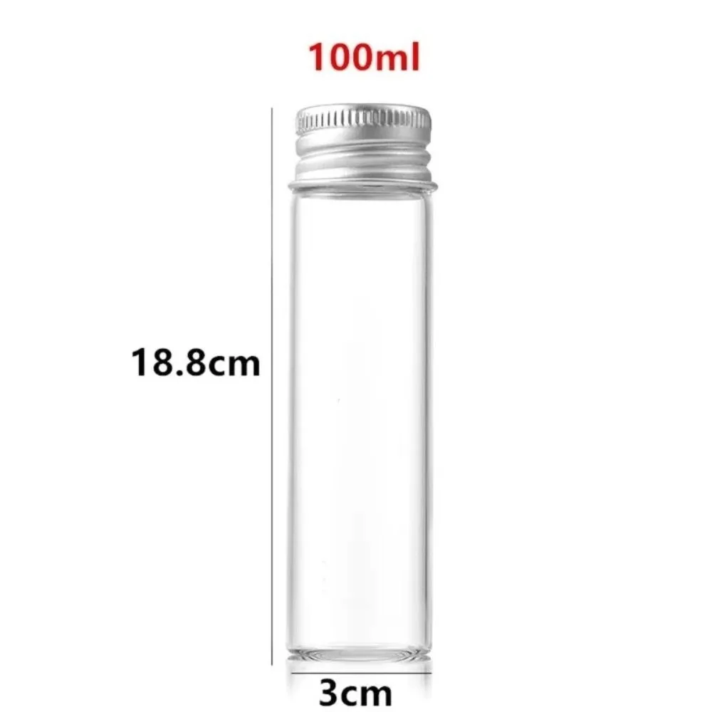 PET Material Storage Containers Aluminum Cap 50-125ml Capacity Mini Bottles Kitchen Storage Transparent Body Empty Jars