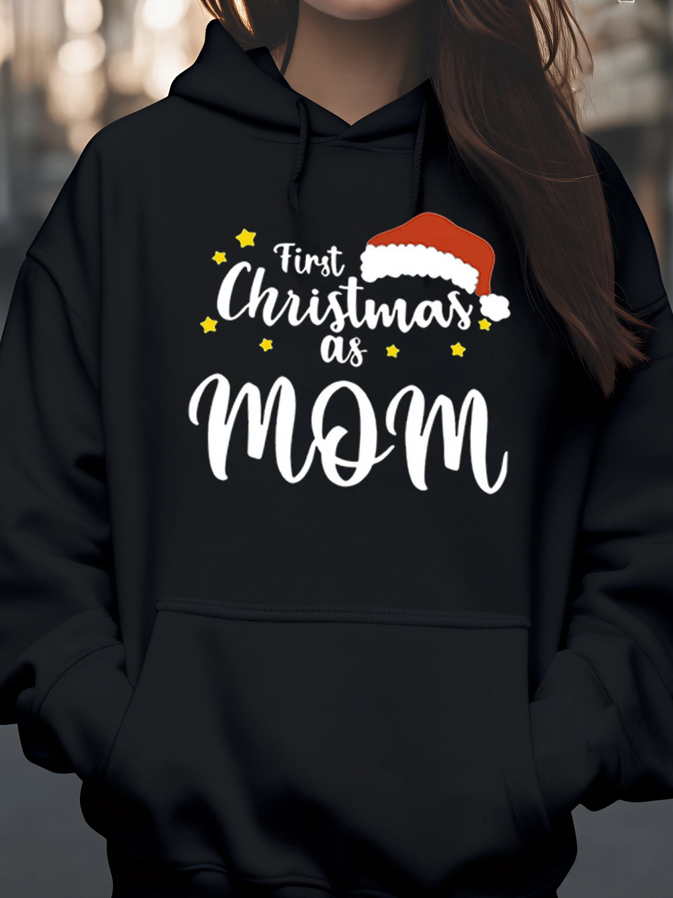 

Толстовка с принтом «Первое Рождество в роли мамы», рождественский праздничный подарок для новых мам