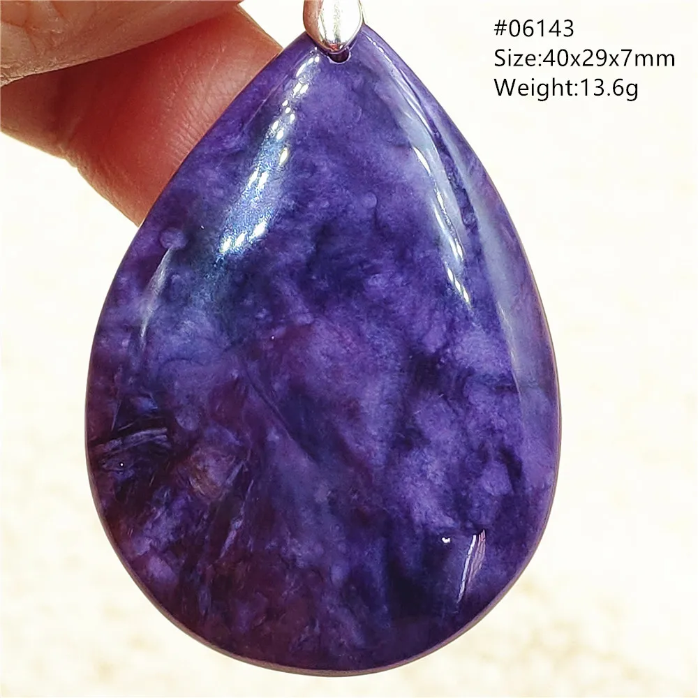 Natural Purple Charoite Water Drop Pendant NecklaceCharoite Jewelry Best Gift 925 Sterling Silver AAAAAA 6
