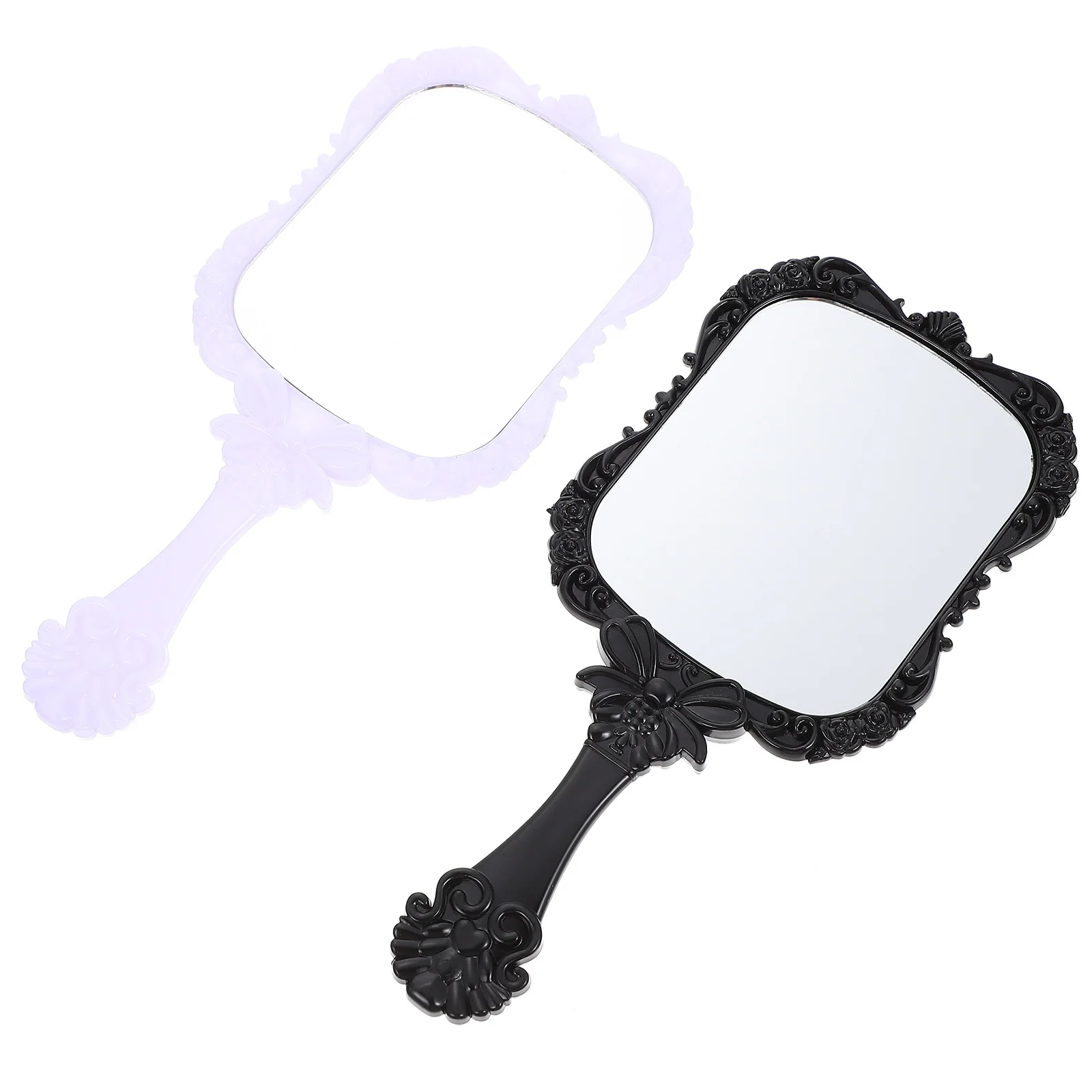 2Pcs Square Beauty Mirrors Exquisite Simple Gift Women All Ages Home Travel Personal Care Mirror Makeup Mirrors