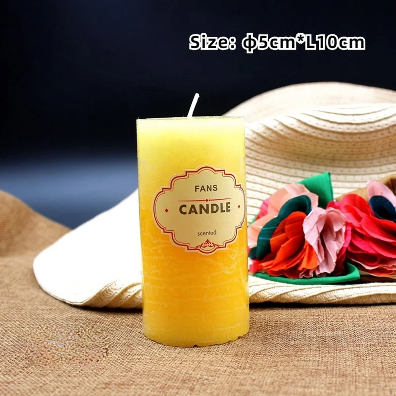 شموع معطرة من شمع الصويا الملون لتزيين منزل الزفاف، شموع عمودية منزلية للحفلات، شموع الطوارئ، هدايا الزفاف #4