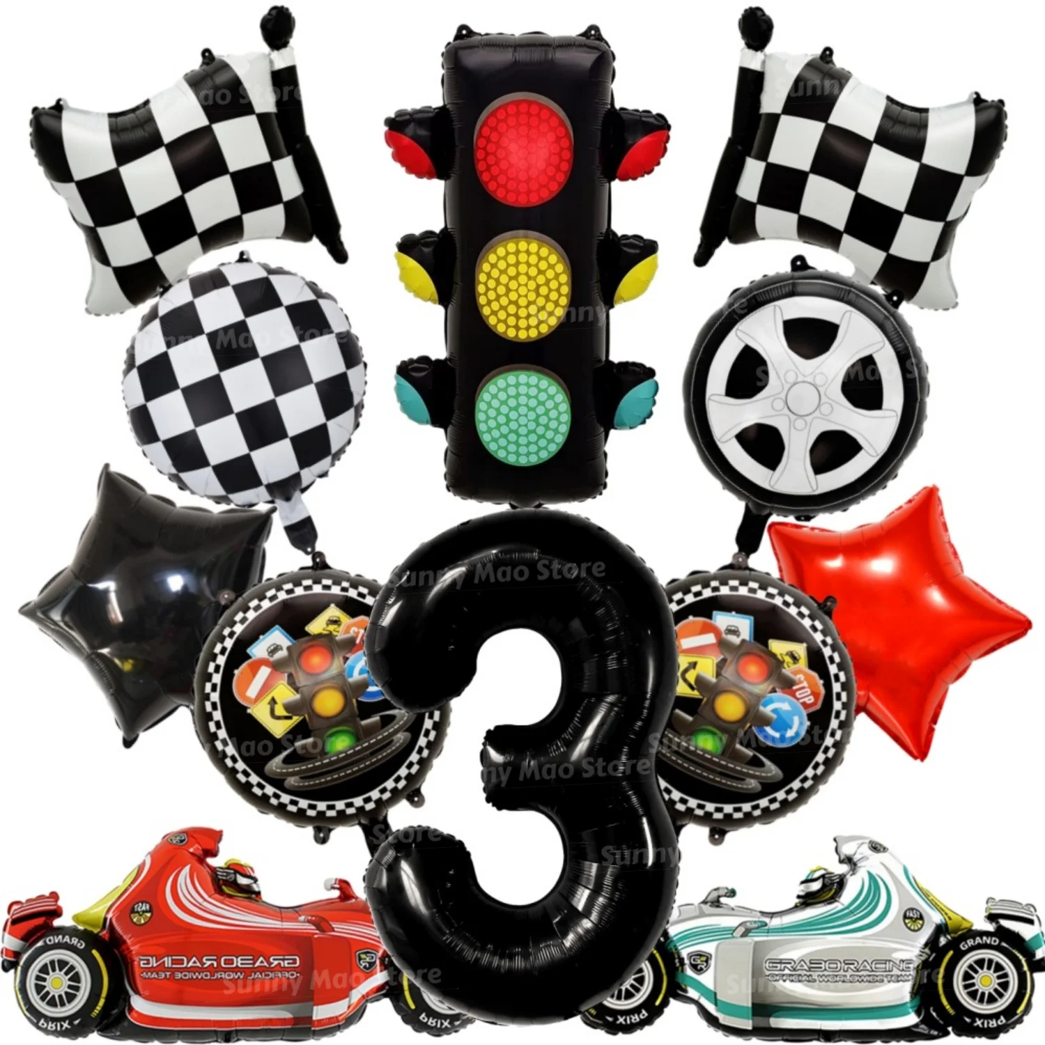 레이싱카 풍선 키트, 신호등&휠 타이어 풍선 포함, 1 - Lighting Mcqueen Birthday Decor 리뷰 및 가격