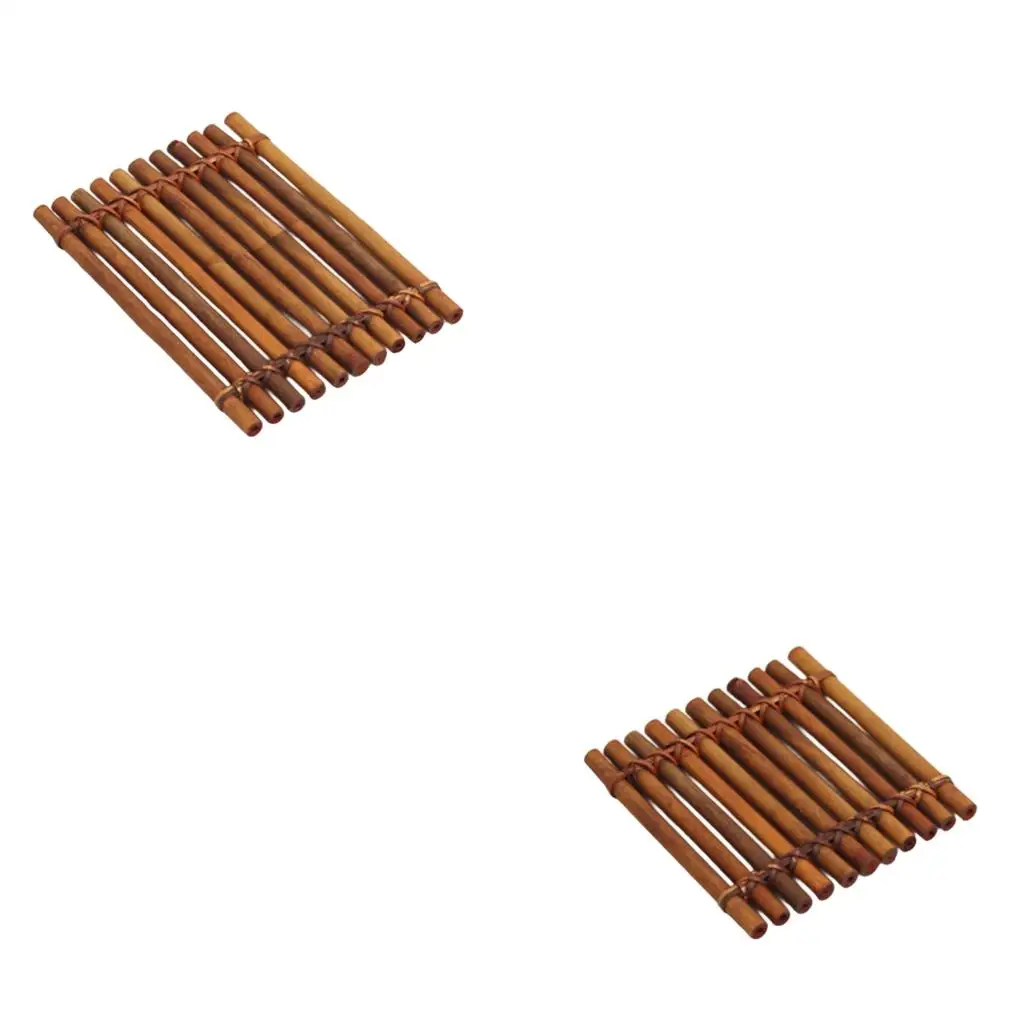  Durable Bamboos Raft Coasters for Tables Ensuring Heat Resistance and Easy Cleaning for Homes and Office Use