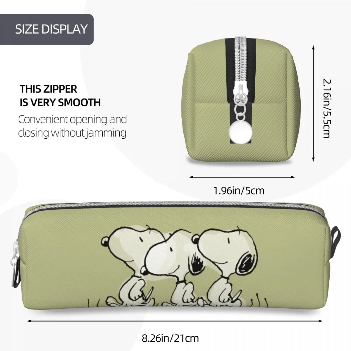 Imagem -04 - Lovely Snoopy Walking Tall Pencil Case Lápis Caneta para Estudante Grande Capacidade Bolsas de Lápis Material Escolar Papelaria Cosmética